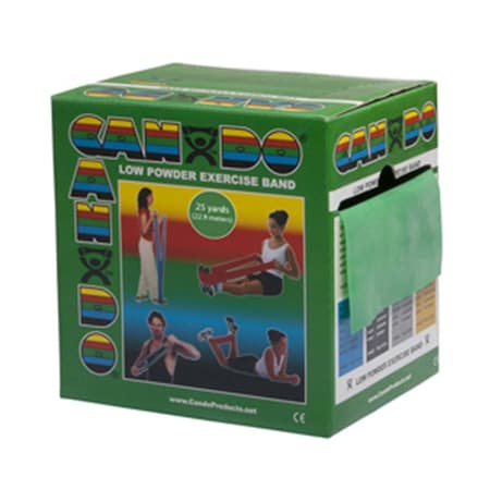 Cando International Low Powder Exercise Band, 25 yards Roll - Green, Medium CanDo-10-5273